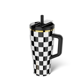 Era Flip 30oz | Black & White Checker - Bright Bottle